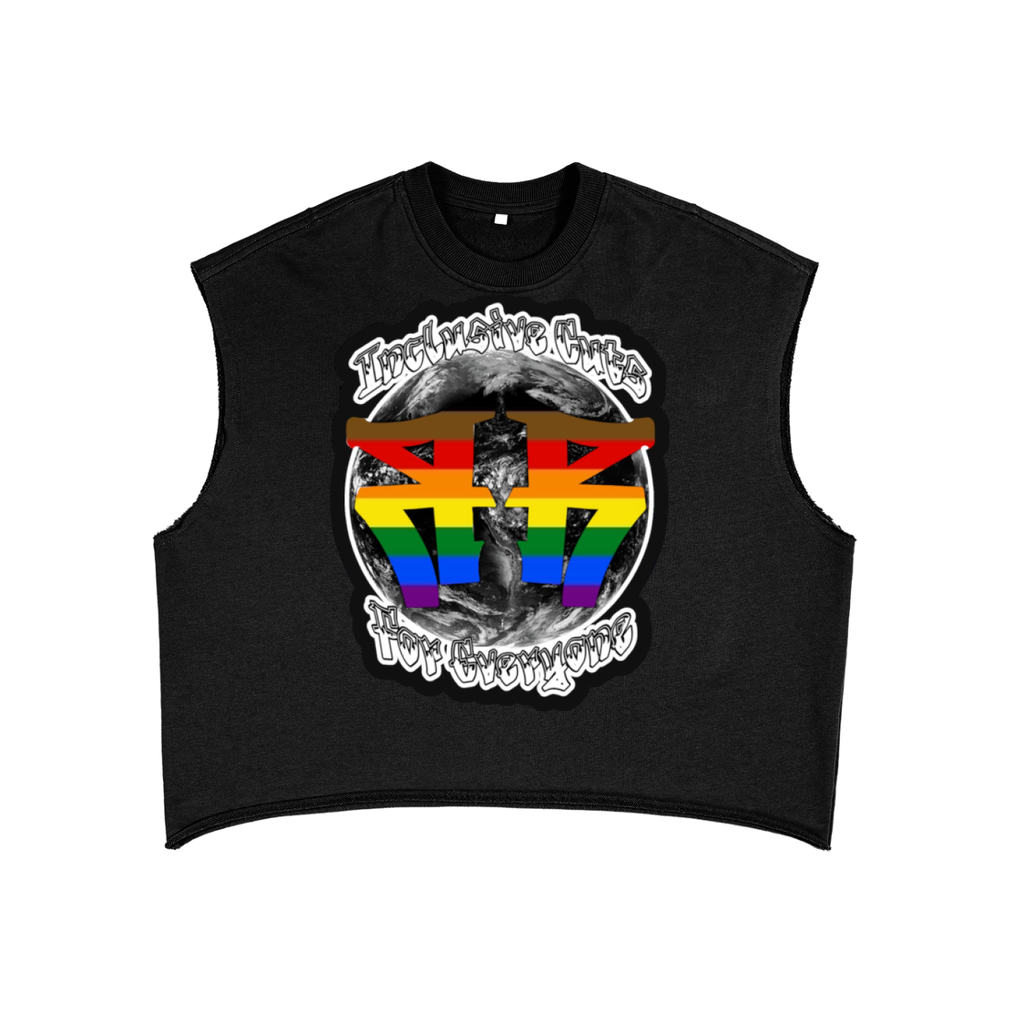 Double r globe gay pride cut off tee