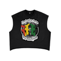 Double r globe Juneteenth cut off tee