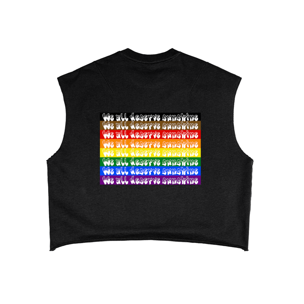 Double r globe gay pride cut off tee